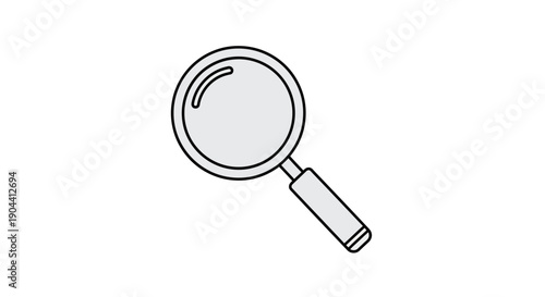 Flat vector illustration of one magnifying glass