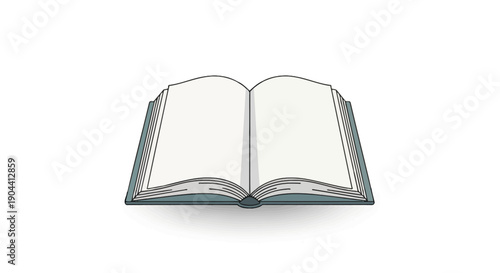 vector of one open book 