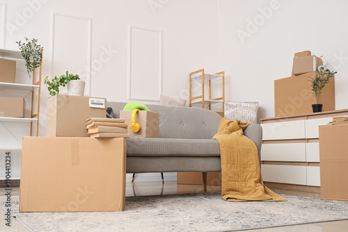 Cardboard boxes with things...