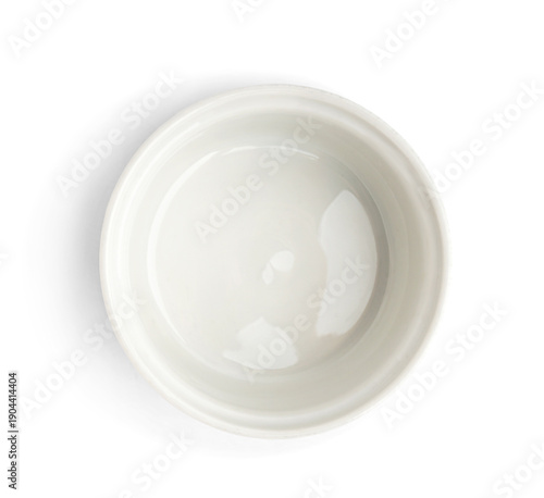 Empty ceramic ramekin isola...