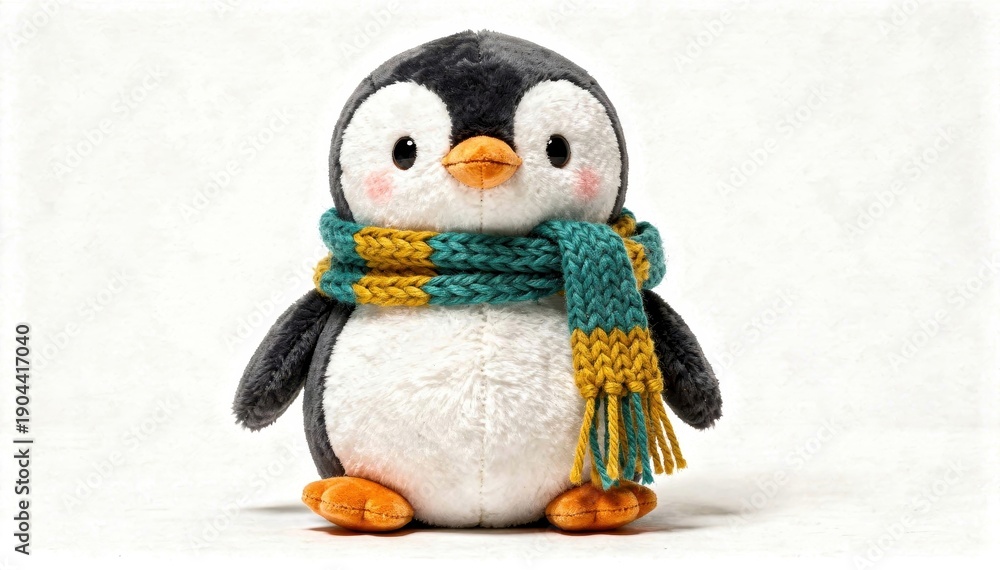Fototapeta premium Adorable Winter Penguin Plush Toy