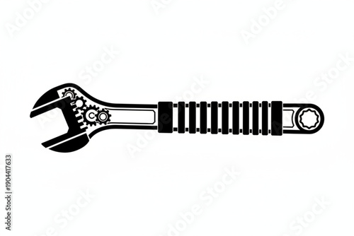 Precision Engineering: An illustration of a wrench showcases meticulous details, symbolizing mechanical expertise and precision in the realm of engineering. 