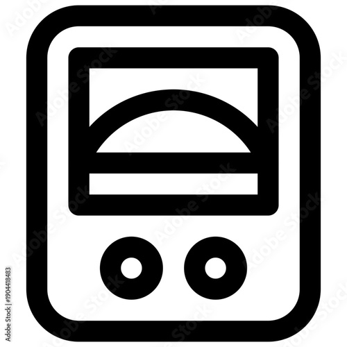 Ammeter. Editable stroke vector icon. 