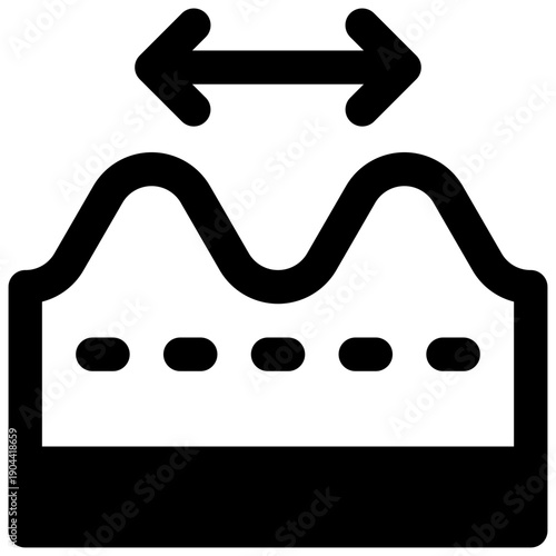 Wave. Outlined stroke vector icon with black-filled details.