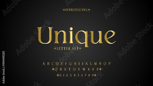 UNIQUE, Abstract sport modern alphabet logo font. Typography bold typeface design for sport, technology, fashion, digital, future creative logos fonts. vector illustration