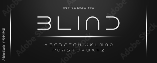 BLIND, Abstract sport modern alphabet logo font. Typography bold typeface design for sport, technology, fashion, digital, future creative logos fonts. vector illustration