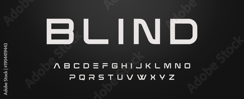 BLIND, Abstract sport modern alphabet logo font. Typography bold typeface design for sport, technology, fashion, digital, future creative logos fonts. vector illustration