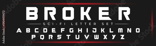 BROKER, Abstract sport modern alphabet logo font. Typography bold typeface design for sport, technology, fashion, digital, future creative logos fonts. vector illustration