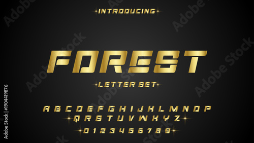 FOREST, Abstract sport modern alphabet logo font. Typography bold typeface design for sport, technology, fashion, digital, future creative logos fonts. vector illustration
