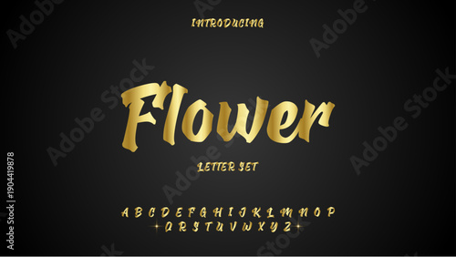 FLOWER, Elegant alphabet beauty logo font. Classic beautiful Modern luxury Serif Letter Minimal Fashion. Typography decoration logotype fonts, wedding, logos. vector illustration