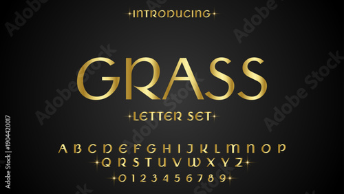 GRASS, Abstract sport modern alphabet logo font. Typography bold typeface design for sport, technology, fashion, digital, future creative logos fonts. vector illustration
