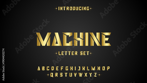 MACHINE, Abstract sport modern alphabet logo font. Typography bold typeface design for sport, technology, fashion, digital, future creative logos fonts. vector illustration