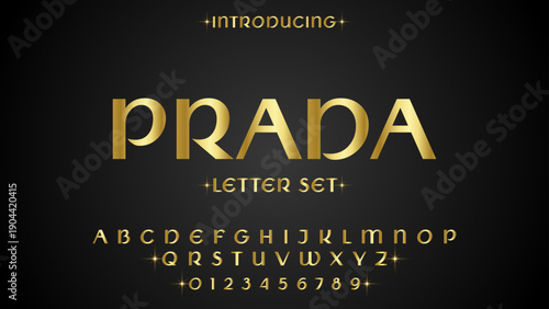 PRADA, Abstract sport modern alphabet logo font. Typography bold typeface design for sport, technology, fashion, digital, future creative logos fonts. vector illustration