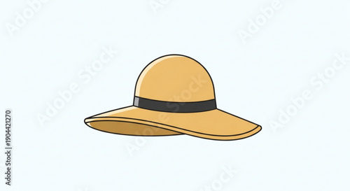 Straw boonie hat with black band summer fashion accessory for outdoor activities and casual style