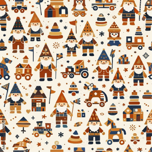 小人と木のおもちゃの