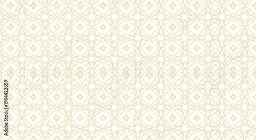 A traditional, modern design featuring a beige and white geometric pattern on a flat background, ideal for use in art, illustration, or as a background.