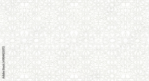 A modern flat design featuring a Ramadan background pattern with a lantern and crescent moon in a traditional yet contemporary abstract composition.