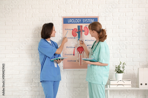 Female medical interns with...