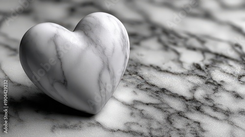 Elegant Marble Heart for Valentine's Day Romantic Love Concept