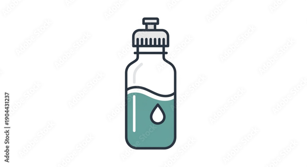 Obraz premium Dropper bottle with liquid medicine or serum in simple flat design style