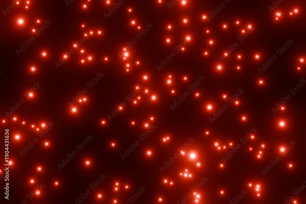 Obraz premium 黒背景の上で赤く輝く無数の粒子