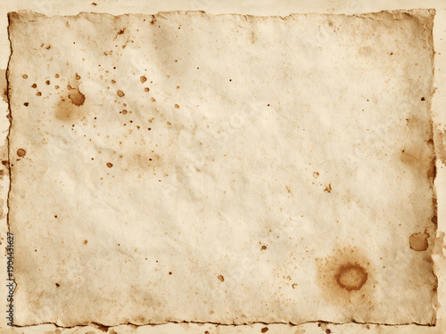 Aged Paper Texture with Stains and Torn Edges