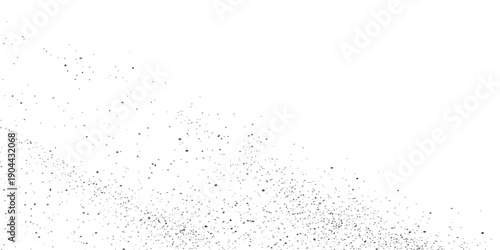 Abstract black ink and white paint splashes create a wet liquid texture on a clear glass surface with blue aqua drops and fresh transparent condensation droplets