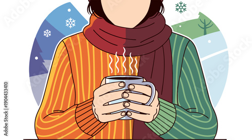 Close-up of Person Holding Steaming Mug of Hot Cocoa