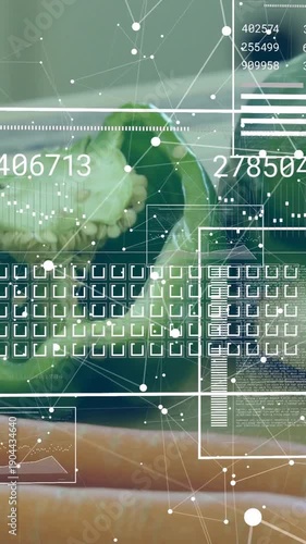 Vertical video: View shifting, causing HUD scanning pepper core, analyzing seeds and updating data