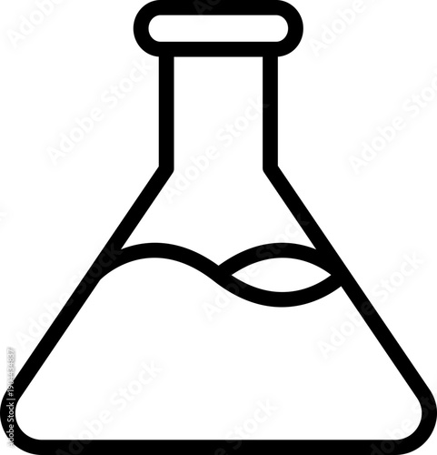 Black erlenmeyer flask icon - outline