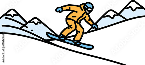 Snowboarder Performing Jump Trick on Mountain Slope