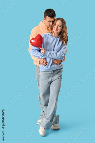 Young couple with heart-sha...