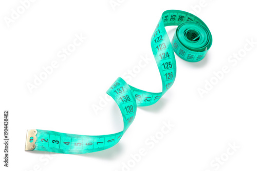Turquoise measuring tape on...