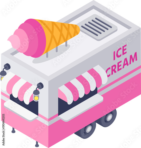 Ice cream cart selling frozen dessert food truck