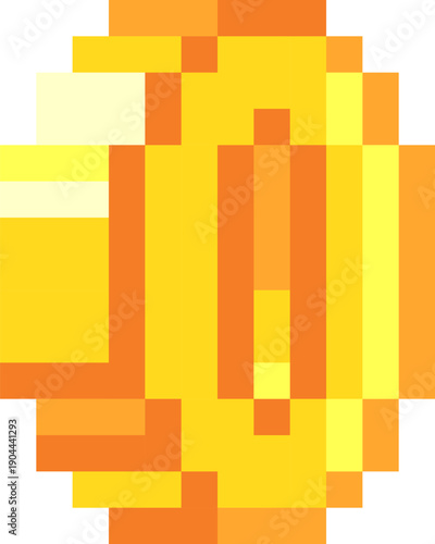 Pixel art gold coin representing retro video game currency