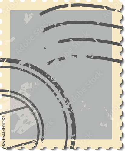 Grungy postage stamp with postal cancellation marks