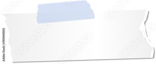 Blank torn white paper held by adhesive tape
