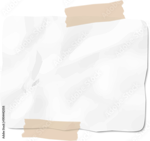 Crumpled blank paper sheet providing copy space
