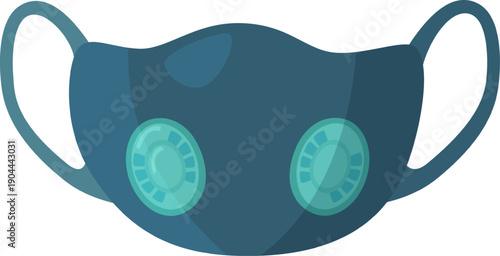 Dark blue protective face mask with filters