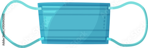 Blue face mask illustration preventing virus spread