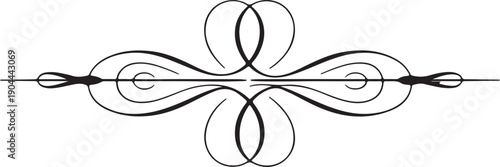 Symmetrical Black Ornate Border - Vintage Flourishes for Elegant Designs and Decorations