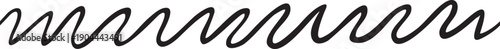 Hand drawing wavy irregular continuous black line