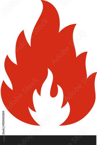 Flammable fire hazard warning safety icon symbol