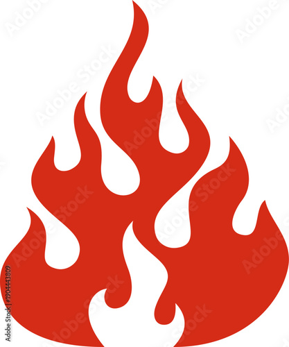 Red stylized fire flame symbol representing heat