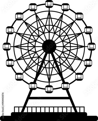 Ferris wheel silhouette ride amusement park icon