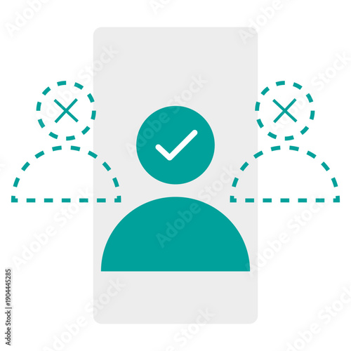 Candidate selection icon. Recruitment process Vector. Employee hiring symbol. Professional talent search graphic