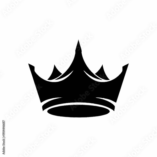 Black Crown Icon Symbol of Royalty and Power.