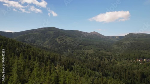 Aerial Over Mountains, Karkonosze, Poland