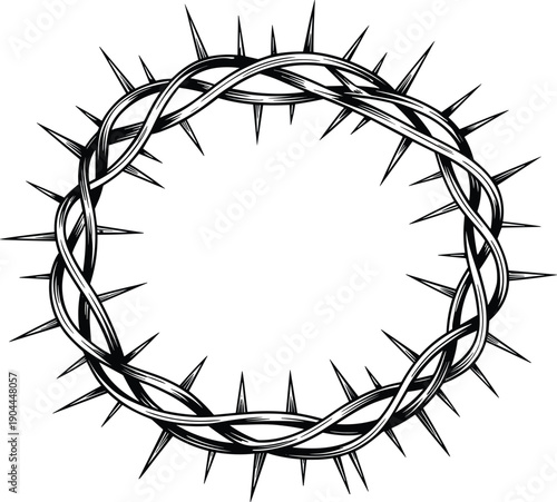 Crown of Thorns Illustration - Symbol of Suffering and Sacrifice in Stock Media