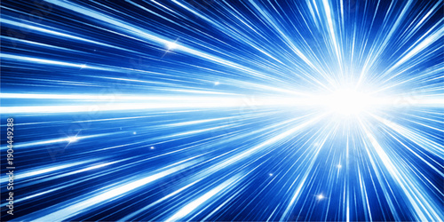 A bright blue abstract background featuring a glowing star burst with shining rays and a celestial flare design for a summer sky wallpaper